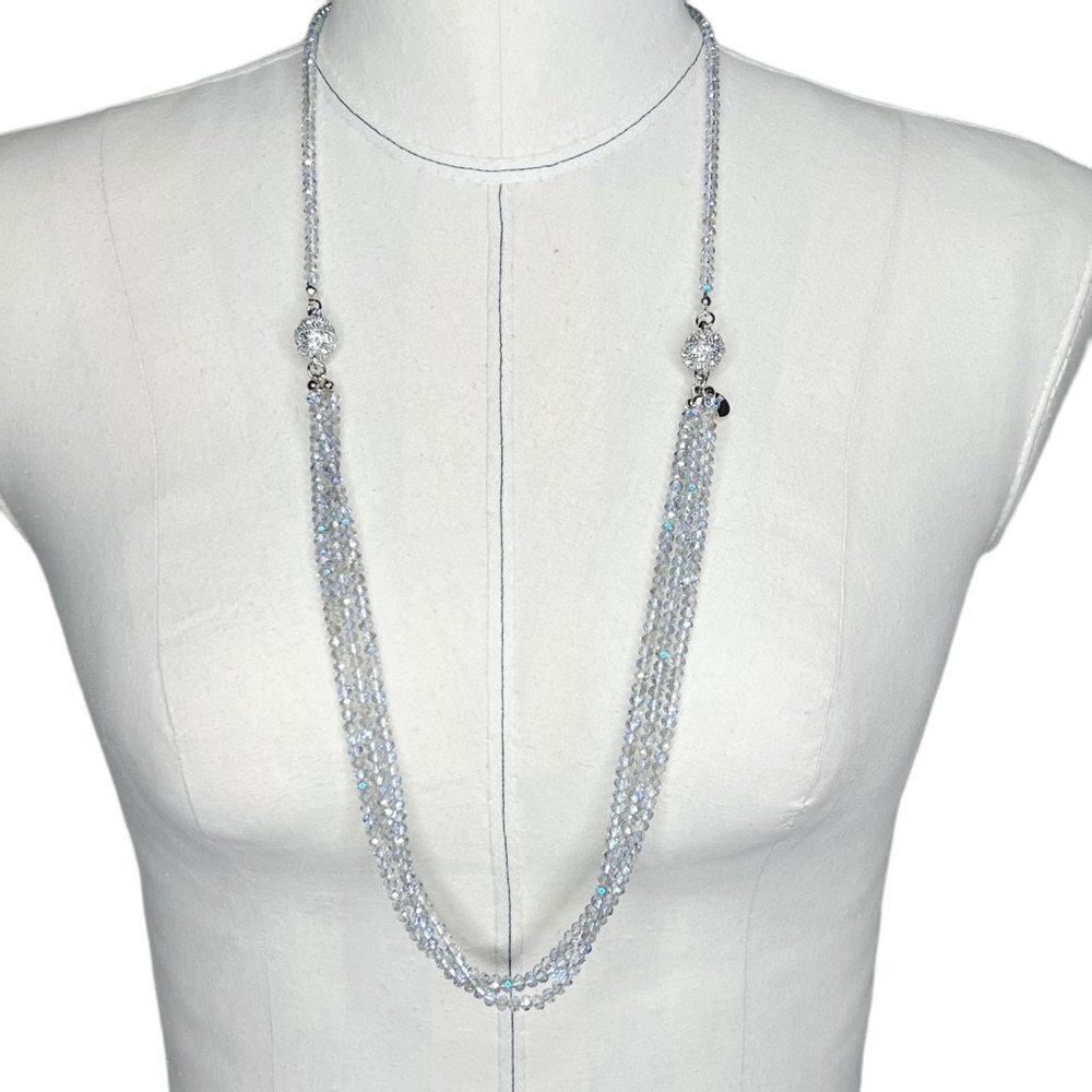 SAACHI Silver Crystal and Rhinestone Adjustable Necklace/Choker